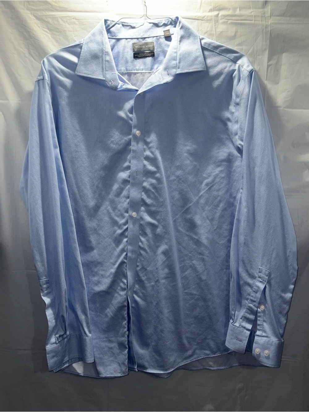 Michael Kors Light Blue Men's Dress Shirt - Classic Collared Button-Front